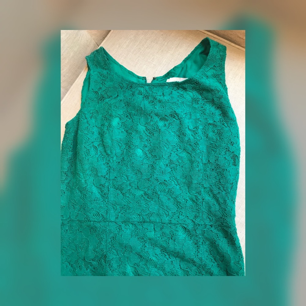 Teal green lace classic dress🌞
